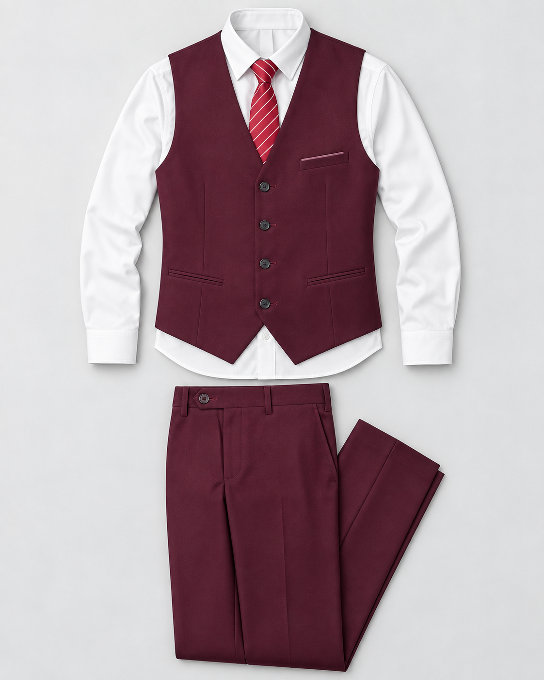 EASTER SALE HOT New British Style 3PC Trendy Elegant Handsome Men's Suit Vest Men's Clothing Tops Waistcoat European American White Fitting Official Shirt and Trouser