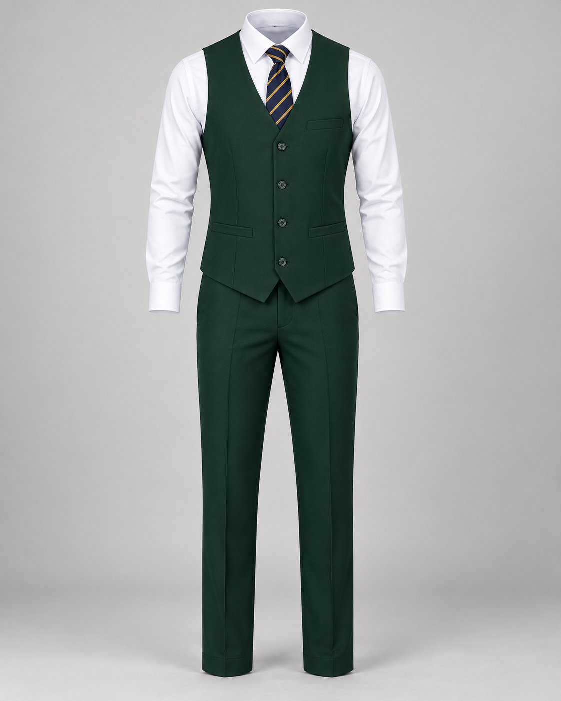 EASTER SALE HOT New British Style 3PC Trendy Elegant Handsome Men's Suit Vest Men's Clothing Tops Waistcoat European American White Fitting Official Shirt and Trouser