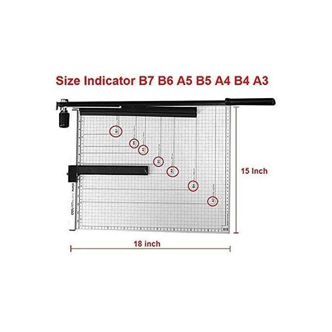 Offer Paper Cutter A3 Size 18 Inch, Guillotine Trimmer A3 A4, B5, A5, B6, B7. Capacity: Approx 12 Sheets. for Craft Paper, Coupon, Label and Cardstock