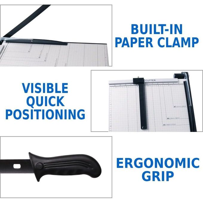 Offer Paper Cutter A3 Size 18 Inch, Guillotine Trimmer A3 A4, B5, A5, B6, B7. Capacity: Approx 12 Sheets. for Craft Paper, Coupon, Label and Cardstock