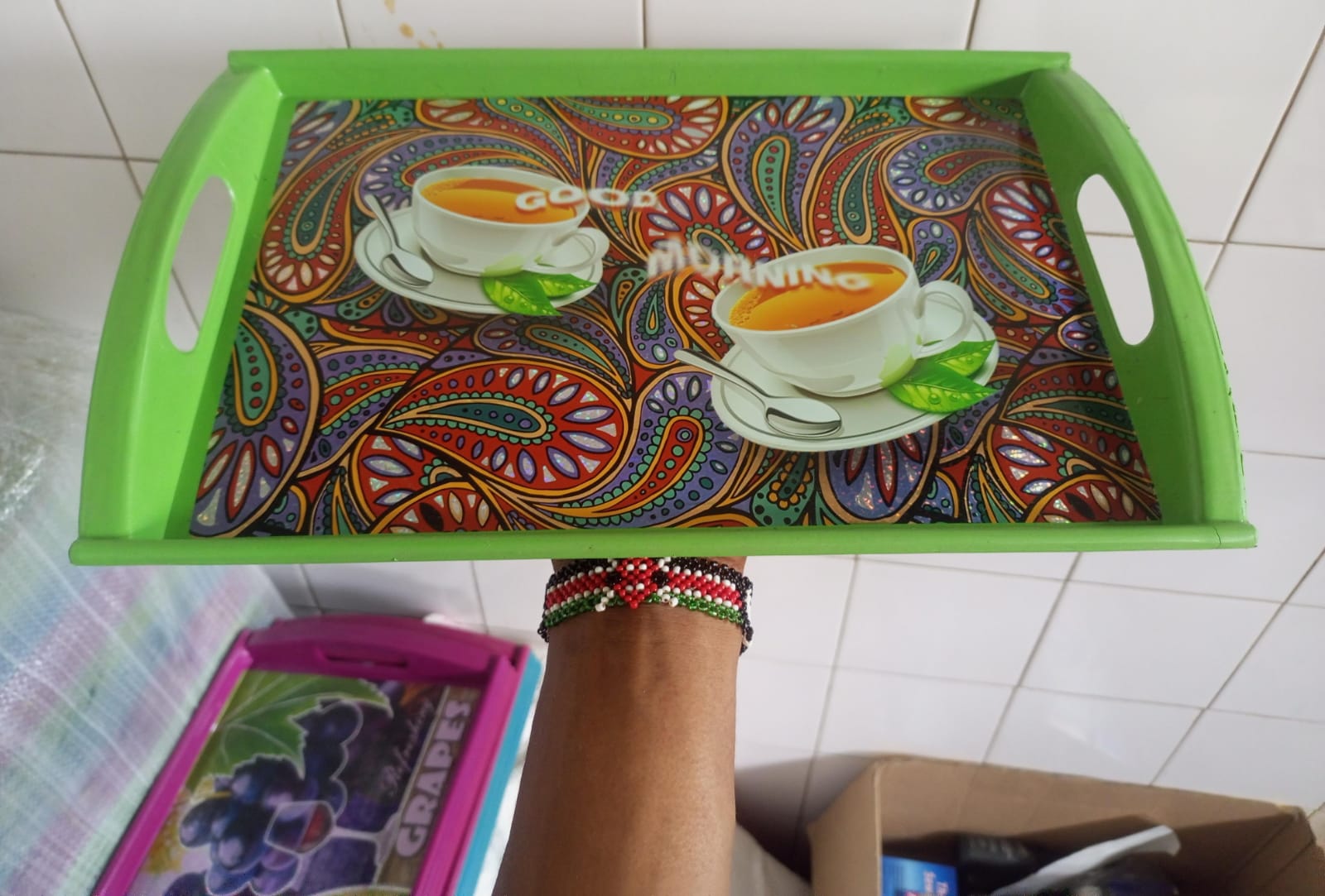 Plastic tray Italian tray small printed high-quality,food grade plastic,light weight,strong, and easy to clean plastic tray home restaurant hotel food and fruits tray