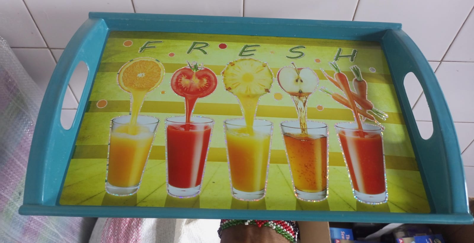 Plastic tray Italian tray small printed high-quality,food grade plastic,light weight,strong, and easy to clean plastic tray home restaurant hotel food and fruits tray