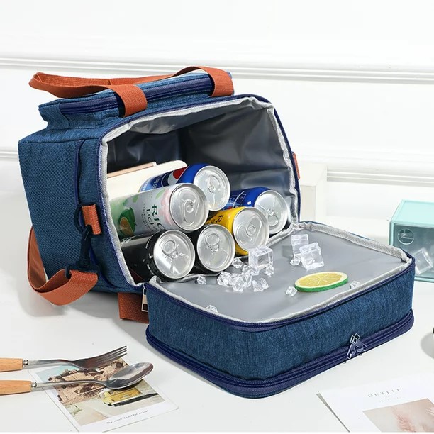 Double Compartment (15L) Lunch Bag, Insulated Lunch Bag