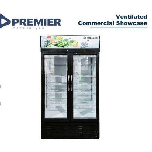 COMMERCIAL FRIDGE| Premier 728L CHILLER Show Case Chiller Quality Showcase Fridge -  Full transparent glass door(s) for product display, Bright LED interior lighting + illuminated canopy for attract.