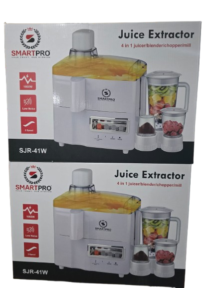 SmartPro 4-in-1 Juicer Blender Grinder & Mill Food Processor – Multi-Function Kitchen Appliance, juicer, blender, grinder, and mill/food processor, Powerful motor for fast and efficient food preping.