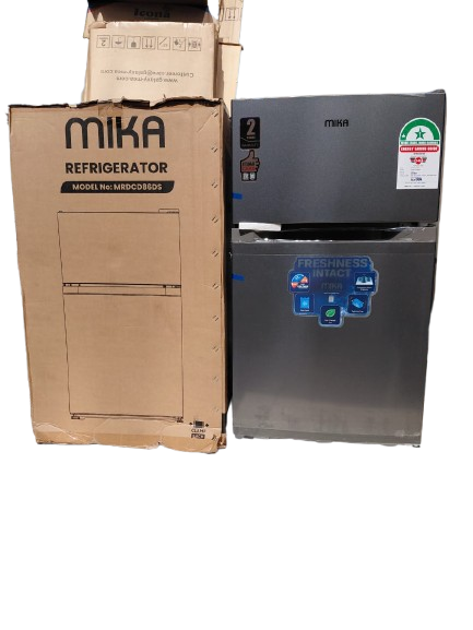 Mika 86 Litres Double Door Refrigerator – Energy Efficient Compact Fridge, Fast Cooling Mini Fridge for Home, Office & Bedsitter Use