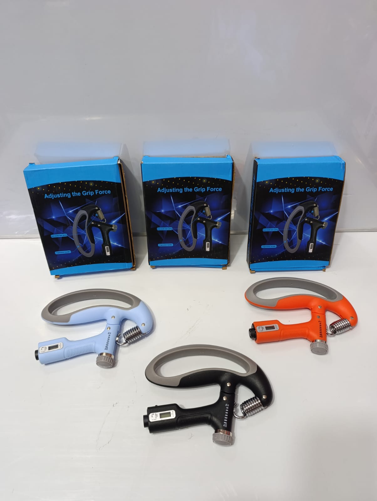 2 Pcs Of Adjustable Hand Grip Strengthener Set with Digital Counter – 5-in-1 Finger Exerciser & Stress Relief Kit, Complete 5-in-1 hand training set for strength, flexibility and recovery.