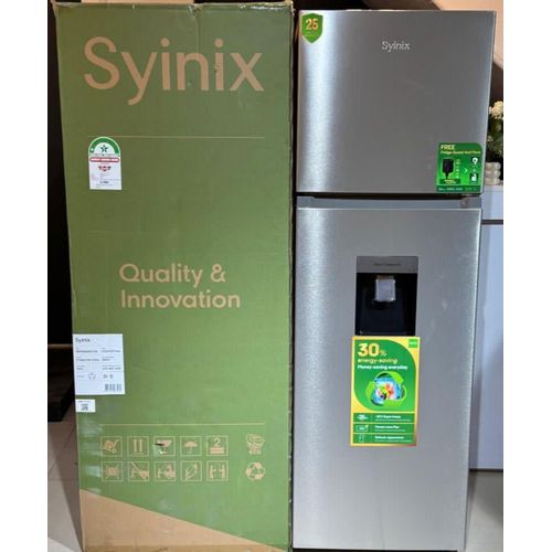CLEARANCE OFFER Synix SYINIX Double Door Refrigerator No Frost 257 Litres with water dispenser