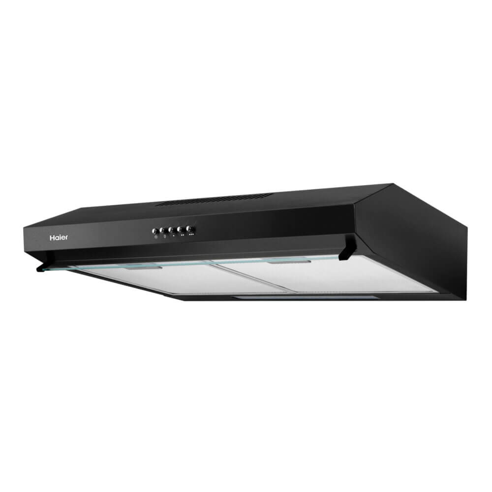 CLEARANCE OFFER Haier 90cm Professional Kitchen Chimney Hood HXP90P-S500B– Ultra-Powerful 1600m³/h Extraction in Premium Black