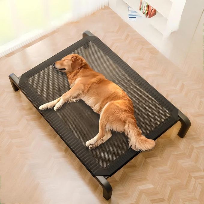 Elevated Large Pet Bed 38kg Max – Raised Breathable Off-Ground Cot Bed for Dogs & Cats for Indoor & Outdoor Home Use Chew Proof Raised Mesh with Breathable Design Portable