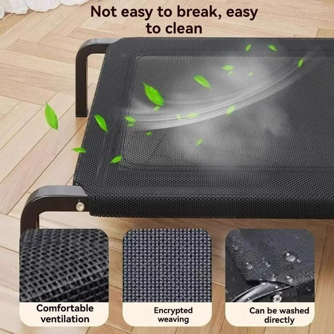 Elevated Large Pet Bed 38kg Max – Raised Breathable Off-Ground Cot Bed for Dogs & Cats for Indoor & Outdoor Home Use Chew Proof Raised Mesh with Breathable Design Portable