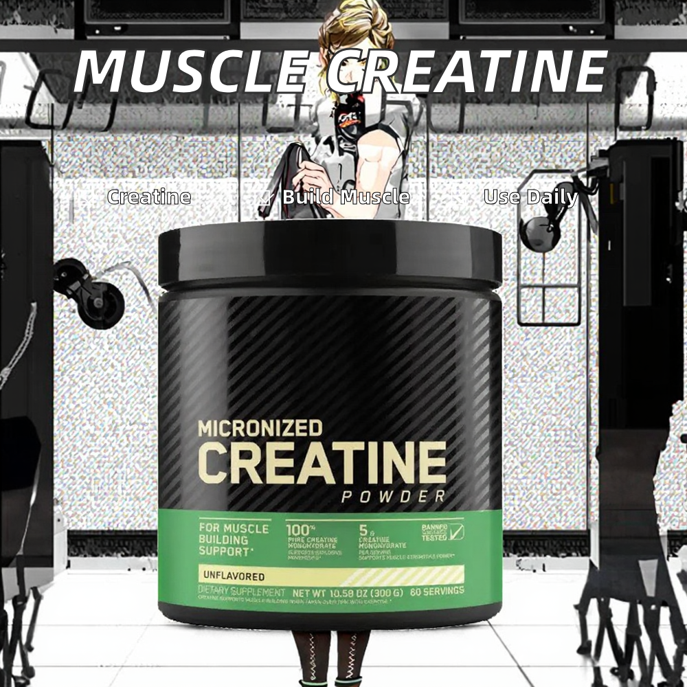 Micronized Creatine Monohydrate Powder 100% Pure 300g (60 Servings, 5g/Serving) Muscle Builder Growth Enhancer Sports Supplement Post / Pre Workout Exercise Recovery for Performance Support and Muscle