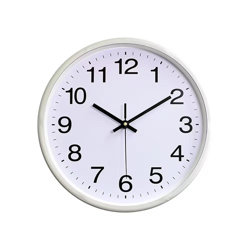 Wall Clock 30CM Silent Quiet Non-Ticking Round Modern Clocks Battery Quartz Operated Home Decor for Living Room,Office,Classroom-white