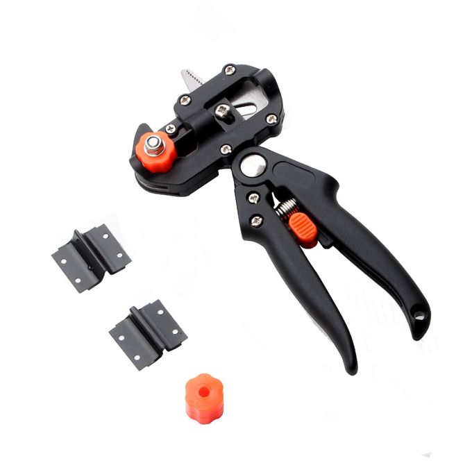 2 in 1 Garden Tree Grafting Tool Kit with 3 Replacement Blades, Gardening Pruning Tool Set,for Plant Branch Vine Fruit Tree Cutting, Snip Grafting Plant Cutting Tool & Trimming Prune Shears V-Graft Om