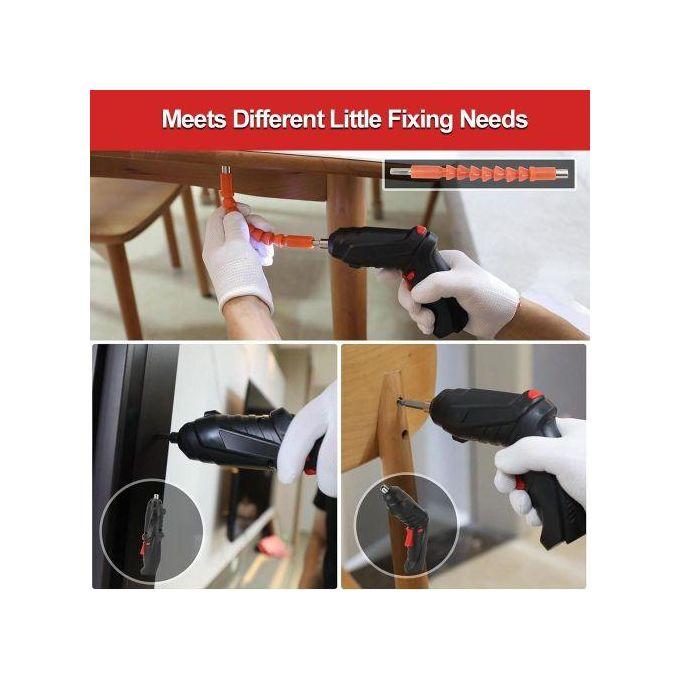 Rechargeable Electric Screwdriver Portable Set, With 47pcs-in-1  Cordless Drill Accessories Power Tool Kit for Home DIY & Furniture Assembly with Interchangeable Bits
