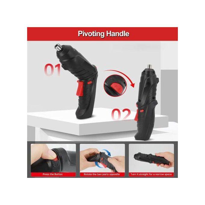 Rechargeable Electric Screwdriver Portable Set, With 47pcs-in-1  Cordless Drill Accessories Power Tool Kit for Home DIY & Furniture Assembly with Interchangeable Bits