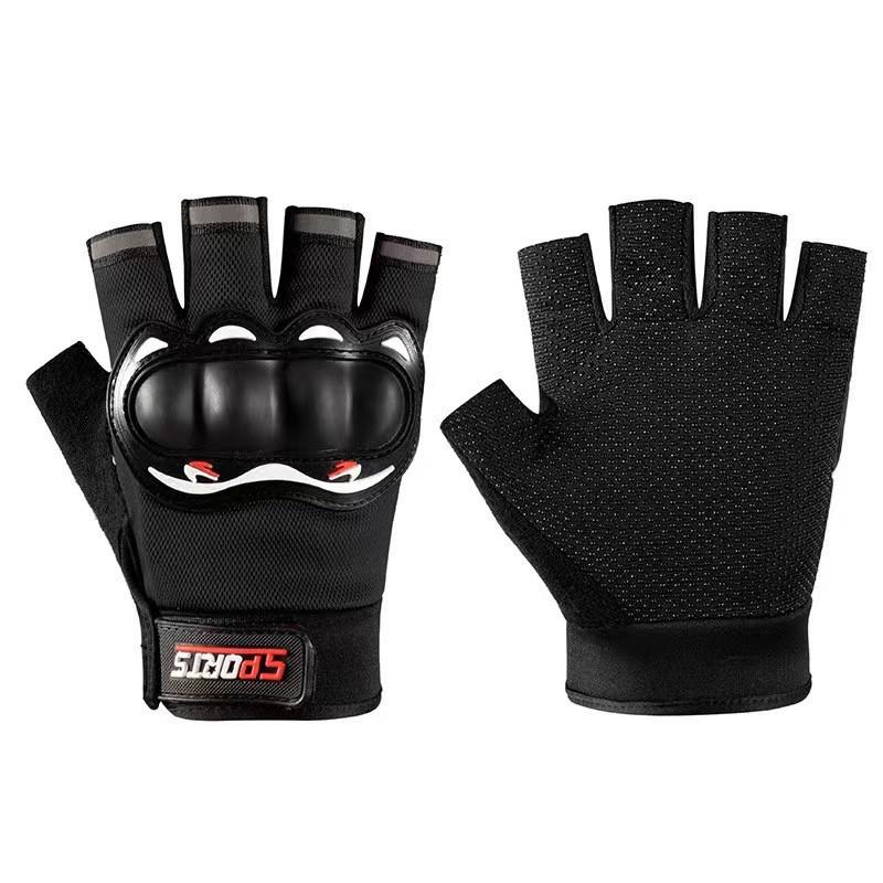 Motorcycle Riding Gloves Racing Gloves Outdoor Breathable Non-Slip Racing Cycling Sports Gloves Half Finger Shock-proof  Outdoor Breathable Abrasion-Resistant