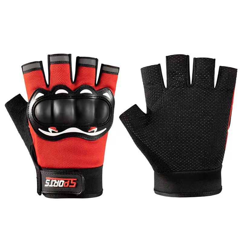 Motorcycle Riding Gloves Racing Gloves Outdoor Breathable Non-Slip Racing Cycling Sports Gloves Half Finger Shock-proof  Outdoor Breathable Abrasion-Resistant