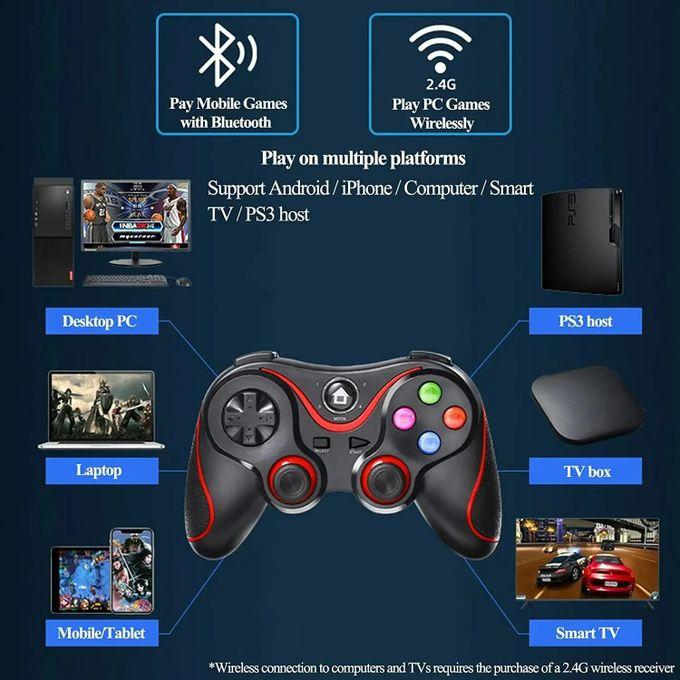 V8 Wireless Bluetooth Game Controller With Smartphone Holder Compatible with IOS/Android/PC/PS3/Smart TV Gaming Grip Gamepad joystick manette console