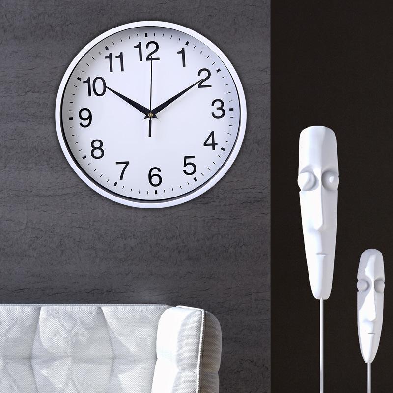 Wall Clock 30CM Silent Quiet Non-Ticking Round Modern Clocks Battery Quartz Operated Home Decor for Living Room,Office,Classroom-white