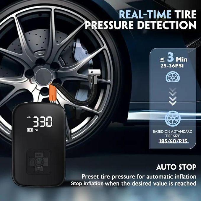 Portable Wireless Car Air Pressure Compressor Air Pump Electric Tire Inflator for Motorcycle Bicycle AUTO Tyre Boat Balls Inflatable with Digital Display Rechargeable Car Mounted Inflation Self-propel