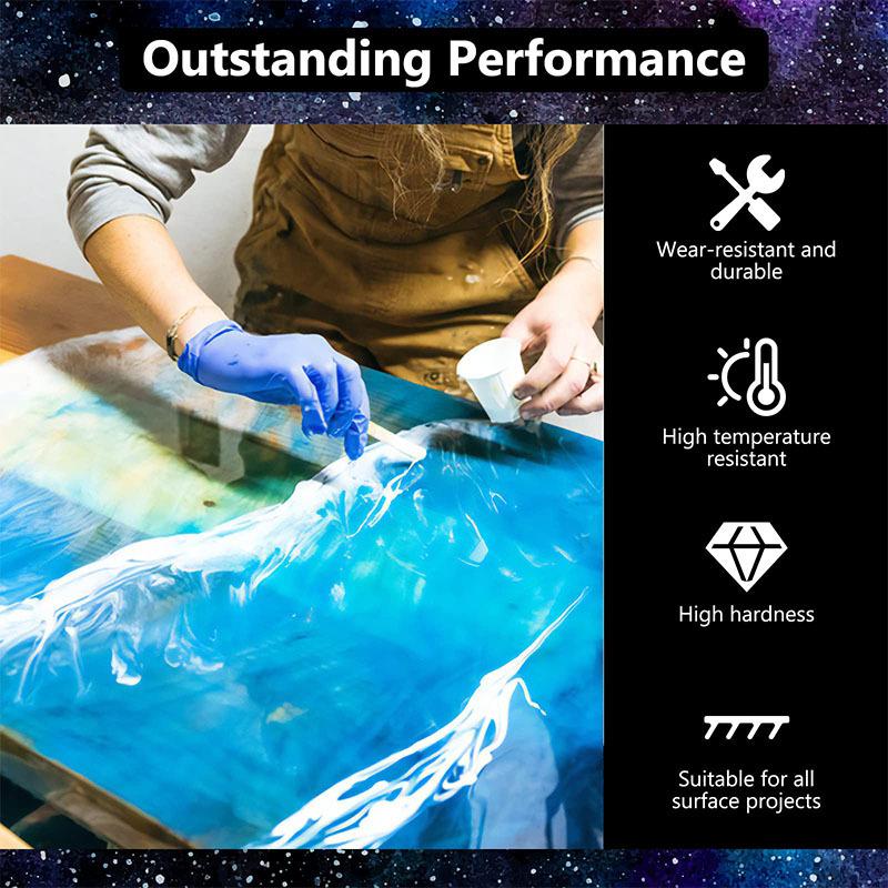Crystal Clear Epoxy Resin Starter Kit for River Table Tops, Art Casting Jewelry Projects, Silicone DIY Craft Molds and Pigment for Art Craft Quick Curing Time (Ratio 1:1, 0.25kg:0.25kg) 0.5KG Net
