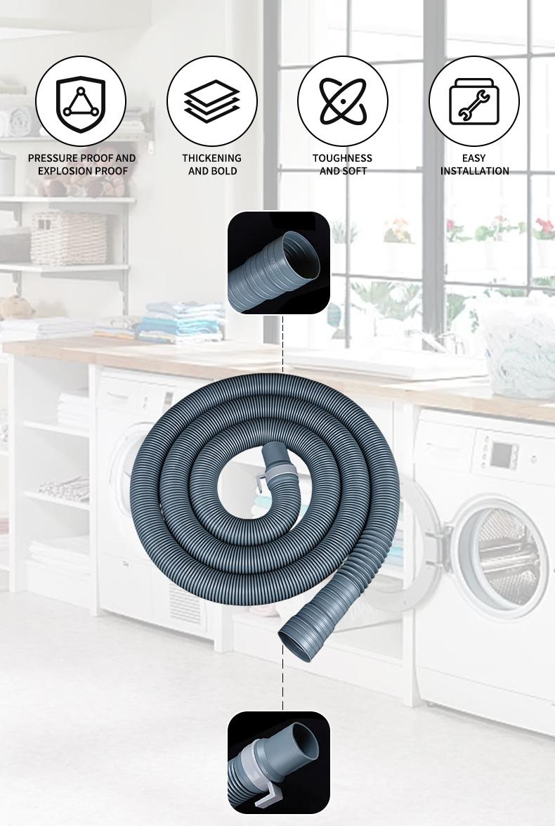 Universal Washing Machine Drainage Extension Hose Pipe Water Outlet / - 3 meters Flexible Waste Water Discharge Hose Drain
