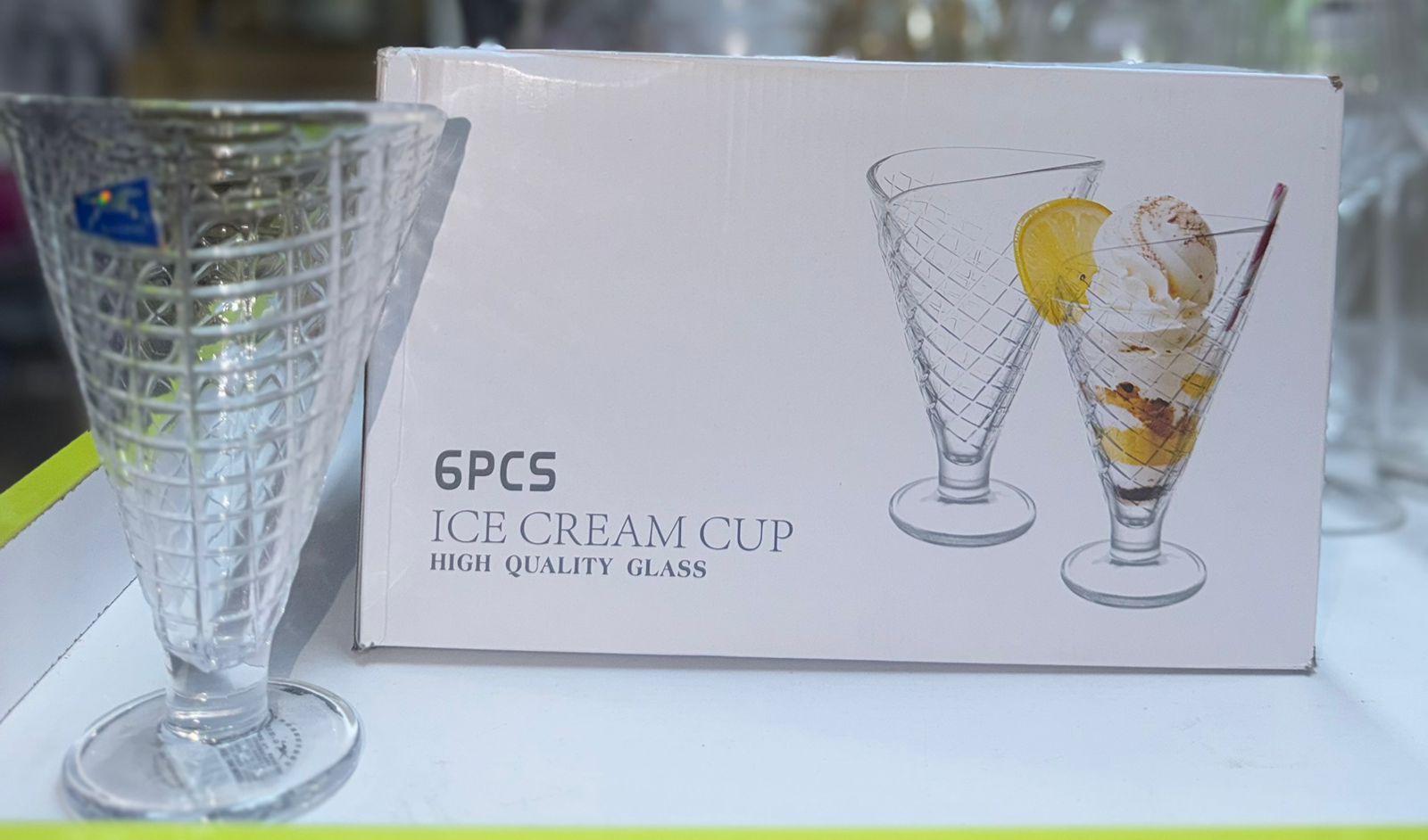 6Pcs Cone-Shaped Ice Cream Glass Cups – Elegant Dessert Serving Glasses for Ice Cream, Desserts & Parties