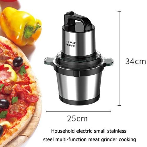 Sokany Electric Food Processor, 800W Meat Grinder & Vegetable Chopper with 4.0L Bowls for Home Use, Food Chopper with Double S-Blades for Vegetable, Onion, Garlic, Meat, Nuts, Black