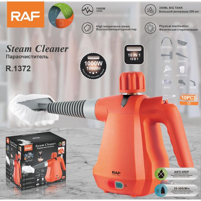 RAF Multi-Surface Handheld Steam Cleaner with 10 PCS Accessory,Portable Steamer for Cleaning, Multipurpose Steam Cleaner for Home/Car/Bathroom/Grease/Upholstery/Floor/Grout and More