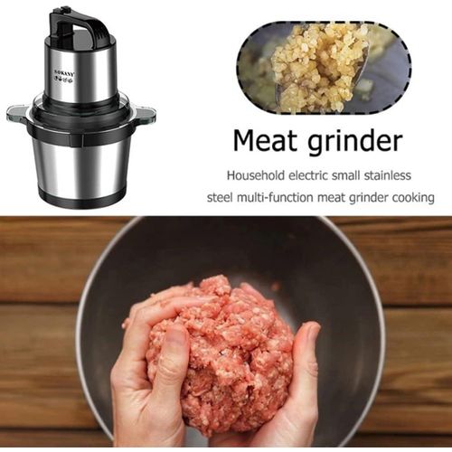 Sokany Electric Food Processor, 800W Meat Grinder & Vegetable Chopper with 4.0L Bowls for Home Use, Food Chopper with Double S-Blades for Vegetable, Onion, Garlic, Meat, Nuts, Black