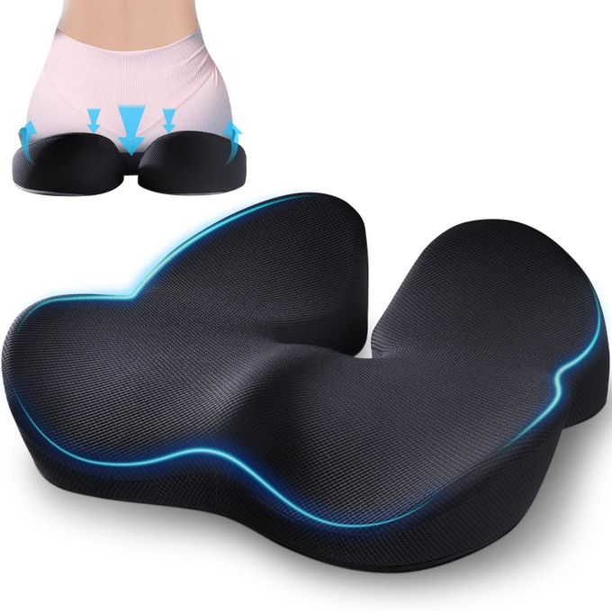 Seat Cushion, Memory Foam Cushion for Office Chair - Ergonomic Chair Cushions for Tailbone Pain Relief, Sciatica & Back Support, Office Chair Cushion & Car Seat Cushion