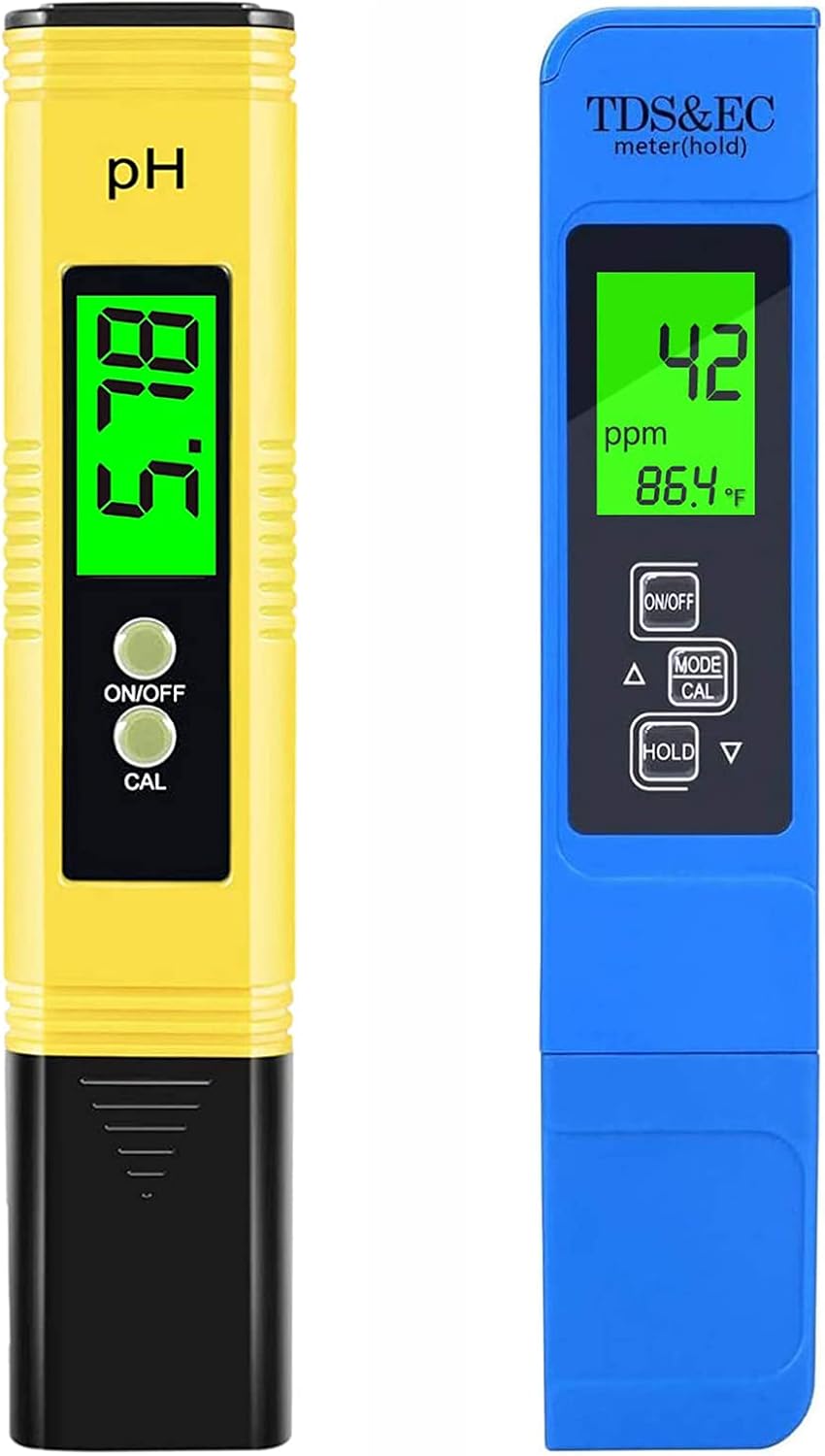 PH Meter & TDS Meter Combo, Upgraded Backlight PH TDS EC & Temperature 4-in-1 Water Quality Tester, High Accuracy Digital Water Tester for Household Drinking, Pool and Aquarium