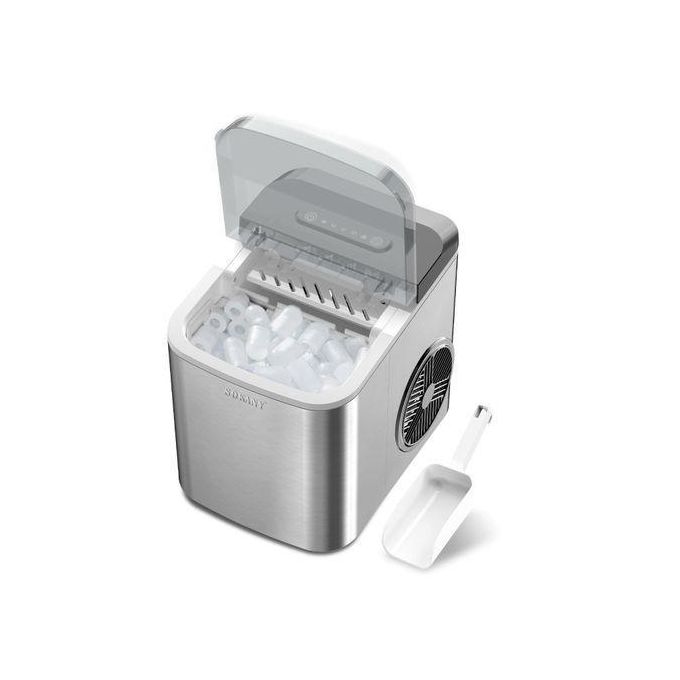 Sokany Quality Countertop Ice Maker,Portable Ice Cube Machine with Self-Cleaning,26lbs/24Hrs,9 Bullet Ice Cubes in 6 Mins, Ice Basket and Scoop,Ideal for Home,Kitchen,Bar,Camping (silver)