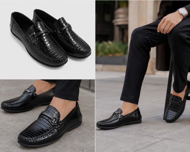 Fashion Mens High Quality Genuine Business Formal Loafers Official Or Casual Shoes For Men Premium Leather Slip-On Office Wear Men’s Formal Shoes + Size Chart Available Limited Offer