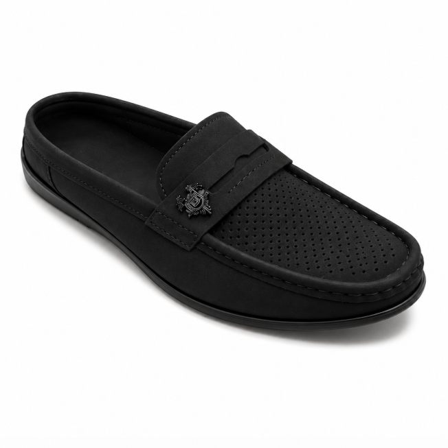 Offer Fashion Men's Genuine Leather Mules Loafers Business Formal Shoes Slip-On Office Wedding Casual Dress Shoes Luxury Comfort Driving Shoes Outdoor All-Weather Elegant Black Office Footwear