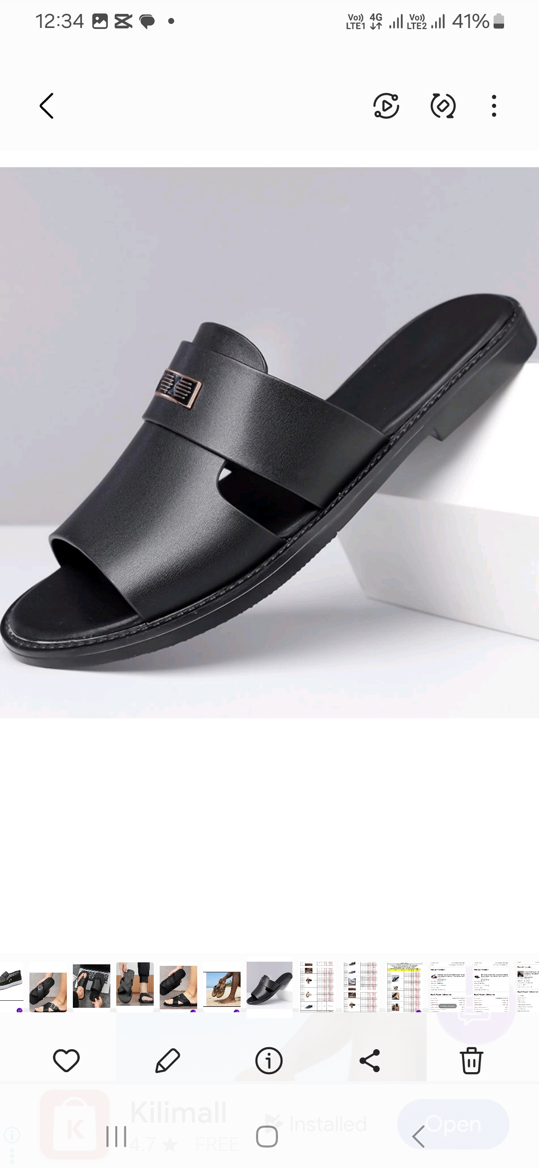 Pure leather Sandals Men's Summer Slides Rubber Sole New Sandals and Slippers Men's Sandals Adult Beach Open Shoes Non-slip Open-toe Sandals