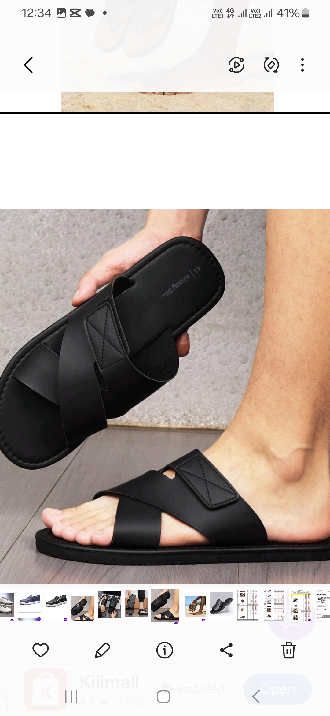 Pure leather Sandals Men's Summer Slides Rubber Sole New Sandals and Slippers Men's Sandals Adult Beach Open Shoes Non-slip Open-toe Sandals