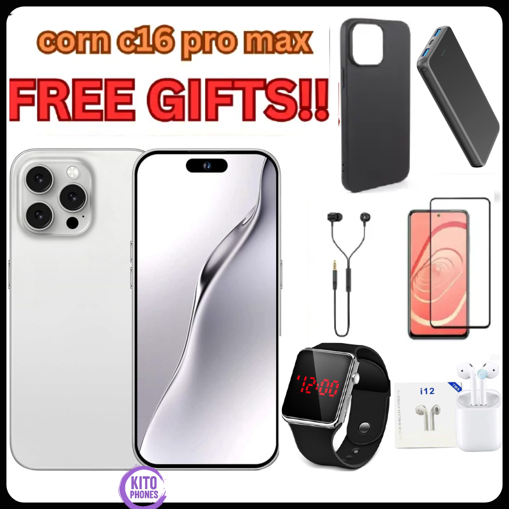 {NEW ARRIVALS!!} Corn C16 Pro Max 64GB Storage +5(2+3Extended ) Ram , Android 6.6"HD +WATERDROP SCREEN 13MP Main Camera,8mp selfie 5000mAh Dual SIM, Face ID, GPS, OTG SMARTPHONE+FREE GIFTS FOR YOU