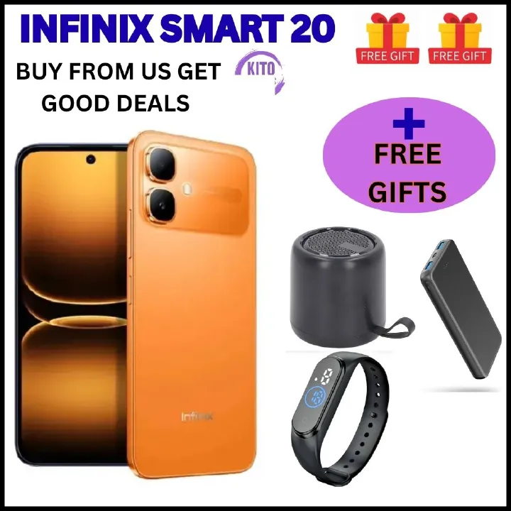 [NEW ARRIVAL] INFINIX Smart 20 64GB+4GB 6.67" 120Hz Display Dual Speakers Dual SIM 4.5G Slim Phone 5200mAh Battery 15W Charging IP64 Fingerprint Lock Android 16 SMARTPHONE+FREE GIFTS JUST FOR YOU