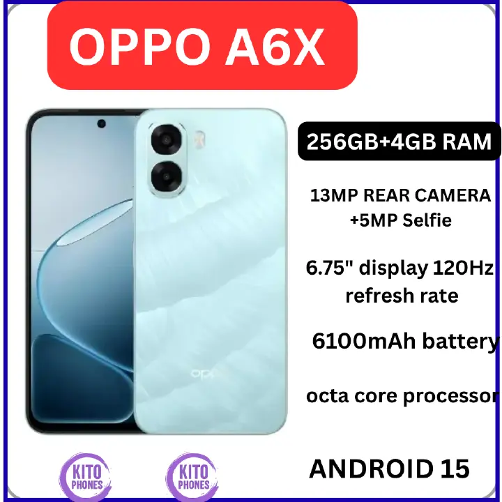 NEW ARRIVALS!!!! BRAND NEW OPPO A6X 4GB RAM + 256GB ROM, 6.75" 120Hz HD+ Display, 6100mAh Battery, 45W Fast Charge, Dual SIM with Side Fingerprint, 13MP Rear and 5MP Front Camera Phone smartphones