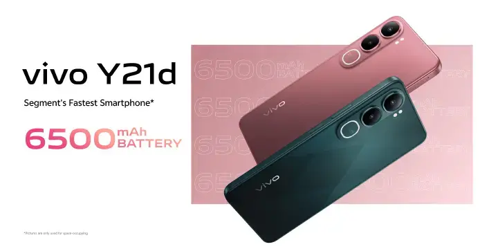 Vivo Y21d 6.68" screen display 256GB RAM + 8GB ROM 50MP MAIN CAMERA 6500mAh battery capacity IP69+ Waterproof, 45W FlashCharge, 90Hz refresh rate ANDROID 15 PHONE SMARTPHONE+FREE GIFTS FOR YOU