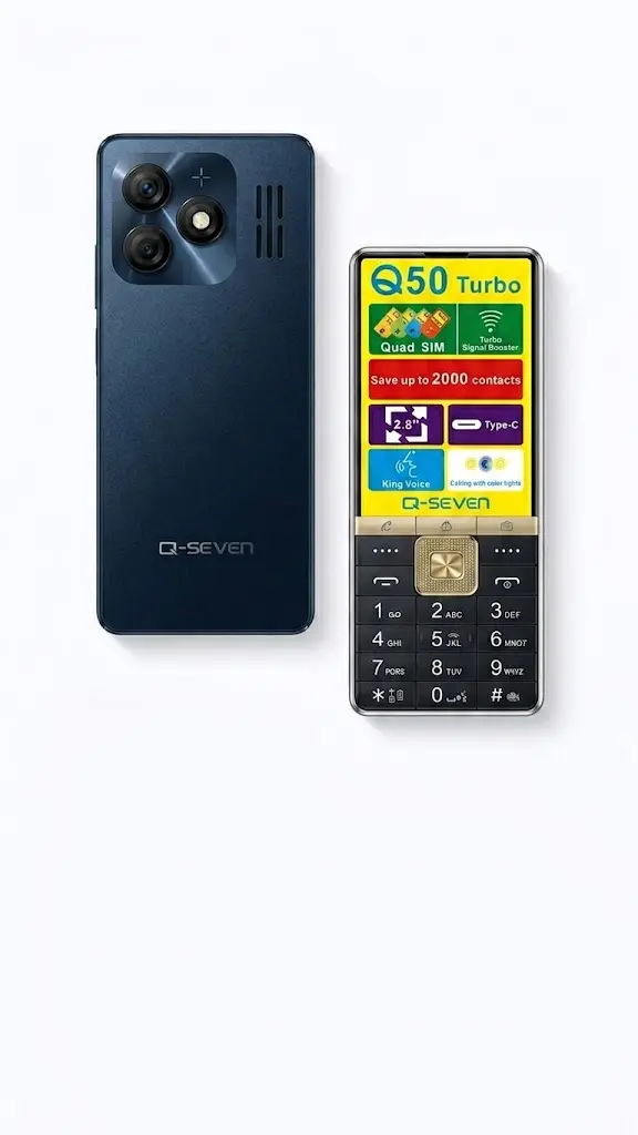 [BRAND NEW] Q-SEVEN Q50 TURBO 2.8" BIG SCREEN 4 SIM CARDS PHONE 2500mAh BATTERY WITH 3D CURVED EDGE , OPERA MINI , WIRELESS FM TYPE C CHARGING PHONE QUAD SIM CARD