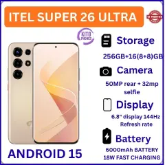 [Anniversary Deal] Itel SUPER 26 Ultra 256GB+16(8+8)GB Curved 6.8" 144Hz AMOLED Display 50MP Camera 6000mAh Battery 18W Fast Charging Under-Display Fingerprint itel Super 26 Ultra AI Smartphone