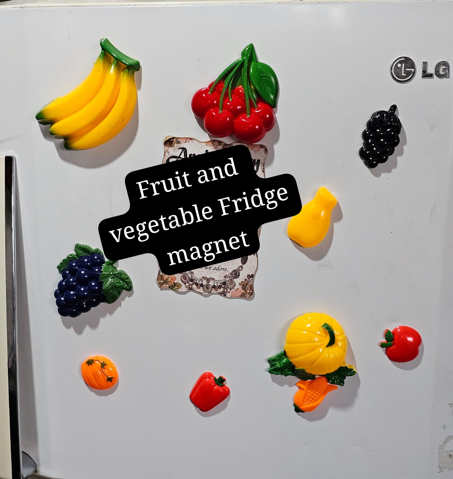 10 piece Cute Decorative and Educational Magnetic Fruit  and vegetables Fridge Stickers/ Memo Holders                                                                                                  .