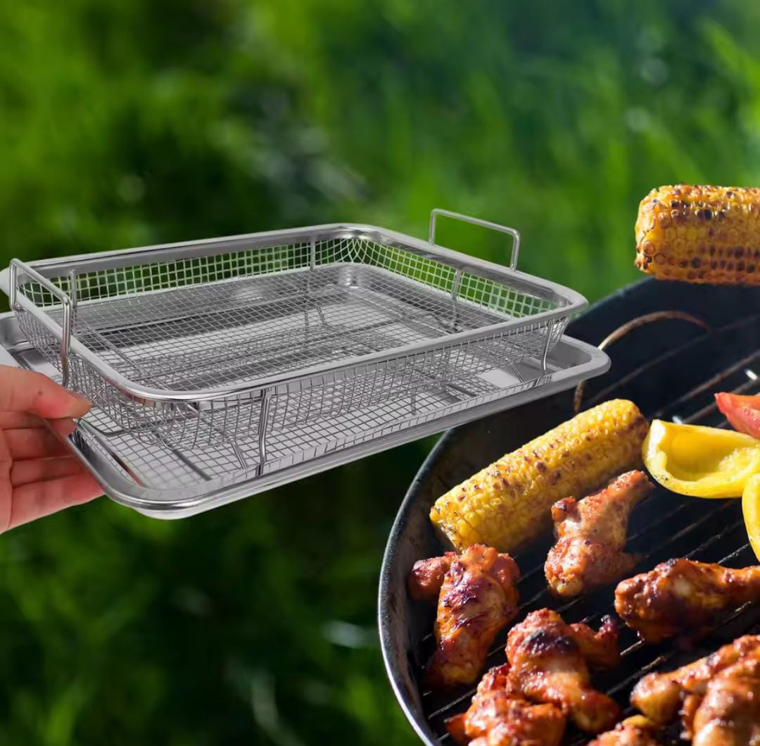 High quality Heat resistant multifunctional stainless steel french fries basket and trayPrepare and serve delicious snacks in style with this High Quality Heat Resistant Multifunctional Stainless Stee