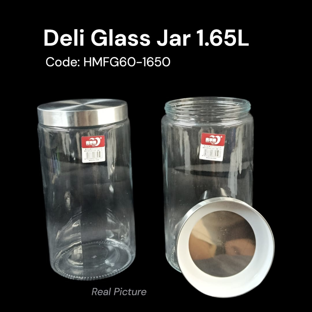 The Deli Glass Jar 1.65L is a practical and stylish storage solution designed to keep your kitchen neat, organized, and visually appealing.