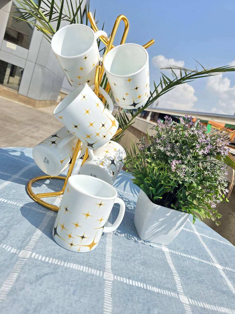 6 Pcs Large DIVA Coffee Mugs | Signature 32cl Ceramic Mugs– Premium Coffee & Tea Cup , Elegant Everyday Drinkware