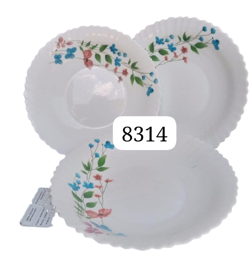 6 Pcs Deep Ceramic Plates Set – Heavy Duty Deep Dinner Plates, High Quality Modern Kitchen Serving Bowls, Durable Soup & Food Plates, Elegant Space Saving Ceramic Deep Dish Set for Home & Restaurant