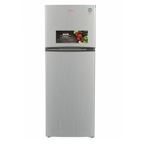 Vitron VDR208DS 208L Double Door Refrigerator – Silver Hairline Finish Energy Saving Fridge, Shop now and enjoy reliable cooling and modern kitchen style while stock lasts!